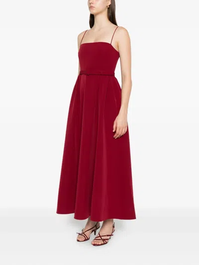 Roland Mouret Belted Maxi Dress In Burgundy