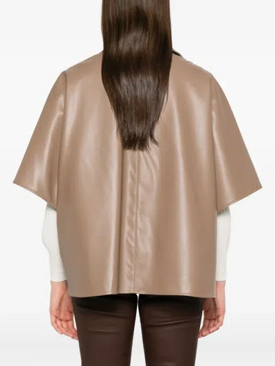 Max Mara Double-breasted Cape In Neutral