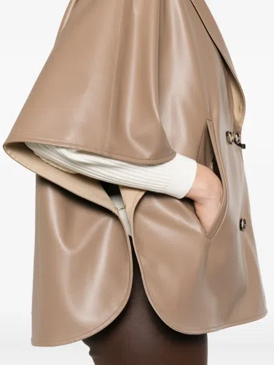 Max Mara Double-breasted Cape In Neutral