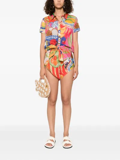 Farm Rio Summer Picnic Shorts In Multi