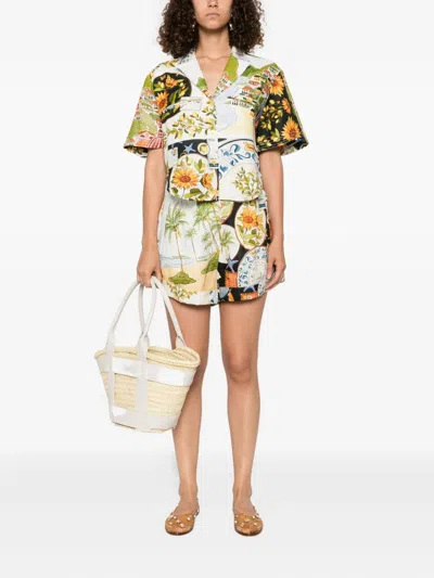 Farm Rio Latin Trip Scarves Shorts In Multi