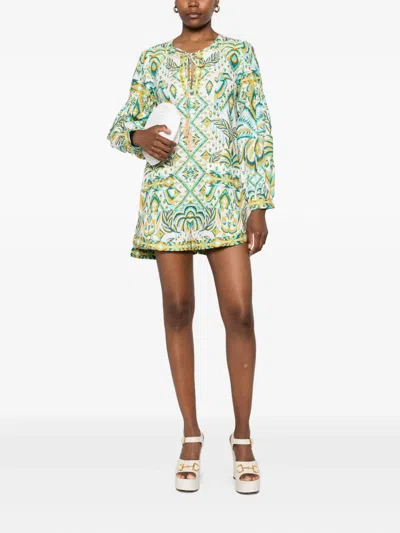 Farm Rio Tropical Tapestry Playsuit In Green