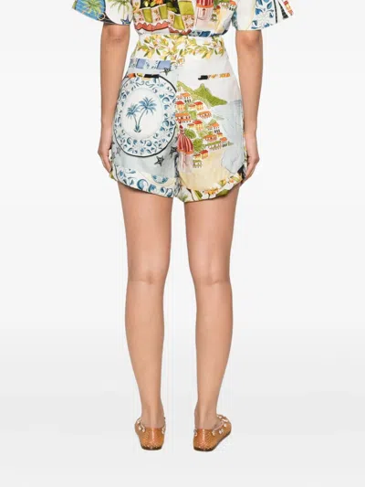 Farm Rio Latin Trip Scarves Shorts In Multi