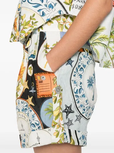 Farm Rio Latin Trip Scarves Shorts In Multi