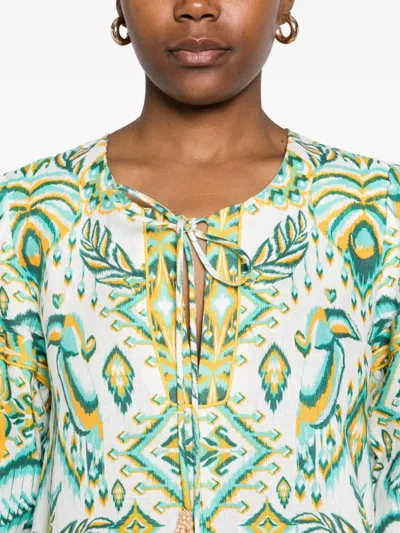 Farm Rio Tropical Tapestry Playsuit In Green