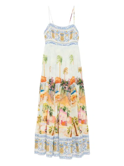 Farm Rio Womens Aracati Multicolor Aracati Shoulder-straps Cotton-blend Maxi Dress In Multi