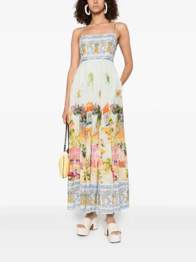 Farm Rio Womens Aracati Multicolor Aracati Shoulder-straps Cotton-blend Maxi Dress In Multi