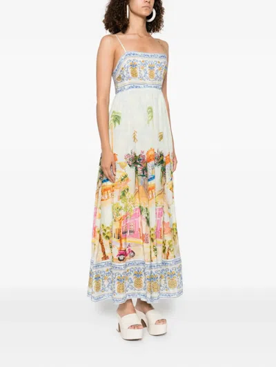 Farm Rio Womens Aracati Multicolor Aracati Shoulder-straps Cotton-blend Maxi Dress In Multi