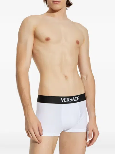 Versace Logo-band Boxer (pack Of Three) In White