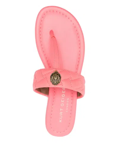 Kg Kurt Geiger Quilted Embellished Slippers In Pink