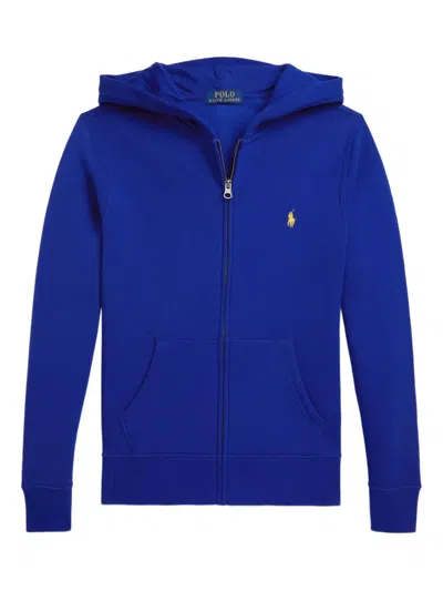 Polo Ralph Lauren Fleece Zip-up Hoodie In Blue