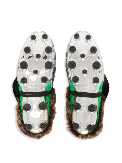 Balmain Half Time Slippers In Silver