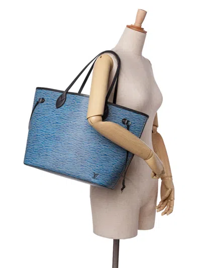 Pre-owned Louis Vuitton 2016 Epi Denim Neverfull Mm Tote Bag