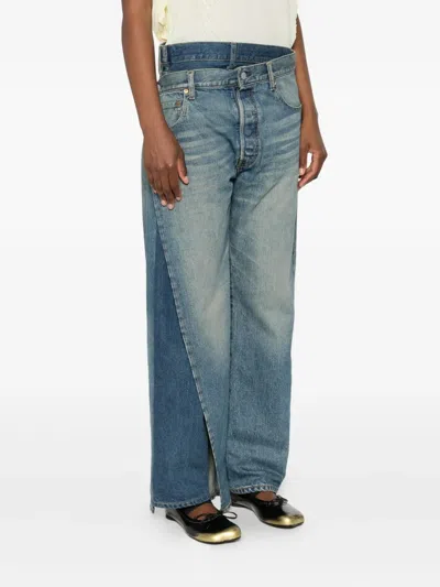 Comme Des Garçons Asymmetric-hem Jeans In Blue
