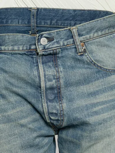 Comme Des Garçons Asymmetric-hem Jeans In Blue