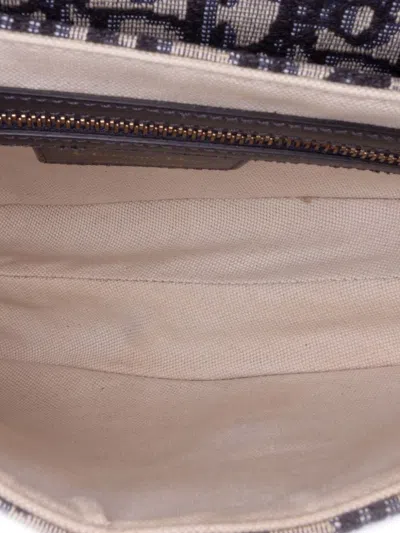 Pre-owned Dior 2019 Oblique Canvas Saddle Bag Shoulder Bag In Blue