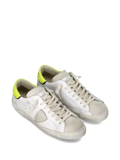 Philippe Model White  Yellow Sneakers In White