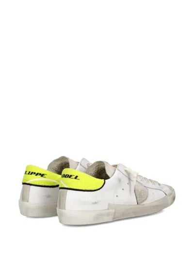 Philippe Model White  Yellow Sneakers In White