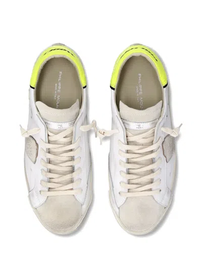 Philippe Model White  Yellow Sneakers In White