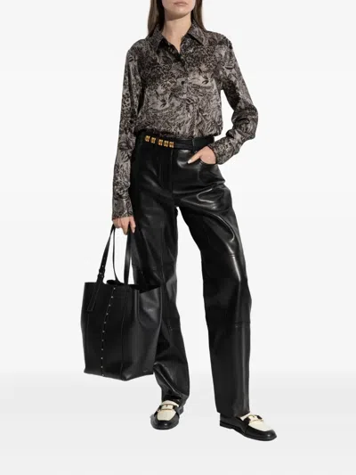 Golden Goose Floral-print Shirt In Black