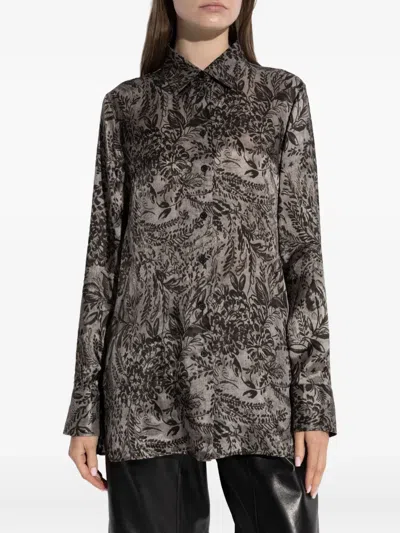Golden Goose Floral-print Shirt In Black
