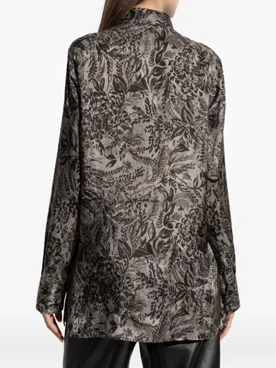 Golden Goose Floral-print Shirt In Black