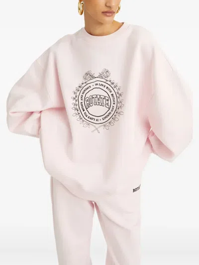 Rotate Birger Christensen Logo Embroidery Sweatshirt In Pink