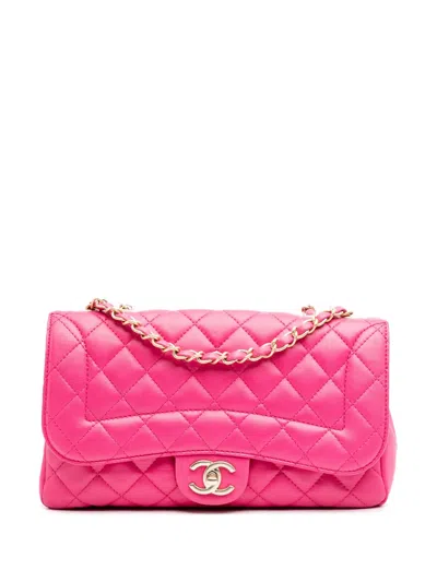 Pre-owned Chanel 2015-2016 Medium Quilted Lambskin Mademoiselle Chic Flap Shoulder Bag In Pink
