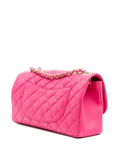 Pre-owned Chanel 2015-2016 Medium Quilted Lambskin Mademoiselle Chic Flap Shoulder Bag In Pink