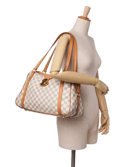 Pre-owned Louis Vuitton 2010 Damier Azur Stresa Pm Shoulder Bag In White