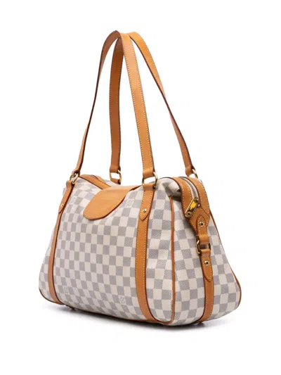 Pre-owned Louis Vuitton 2010 Damier Azur Stresa Pm Shoulder Bag In White