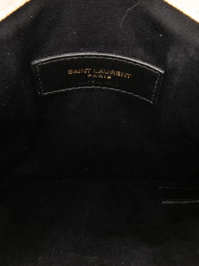 Pre-owned Saint Laurent 2021 Baby Grain De Poudre Uptown Pouch Clutch Bag In Brown