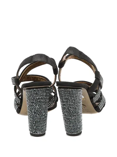 Pre-owned Dolce & Gabbana 100mm Crystal-embellished Suede Sandals