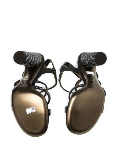 Pre-owned Dolce & Gabbana 100mm Crystal-embellished Suede Sandals