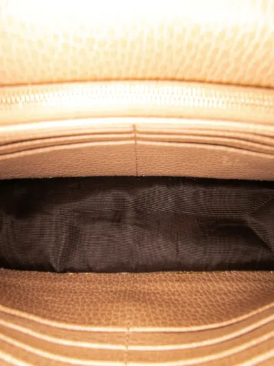 Pre-owned Gucci 2000-2015 Leather Interlocking G Dollar Wallet On Chain Crossbody Bag In Brown