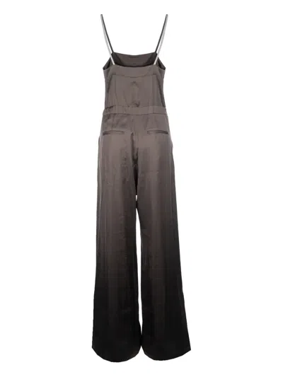 Peserico Waist Belted Wide Leg Dress With Pockets In Brown