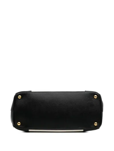 Pre-owned Prada 2000-2024 Medium Bicolor Saffiano Lux Galleria Double Zip Satchel