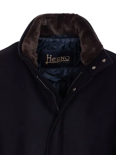 Herno Collar Shearling Removable Pockets Lateral Sleeves Long