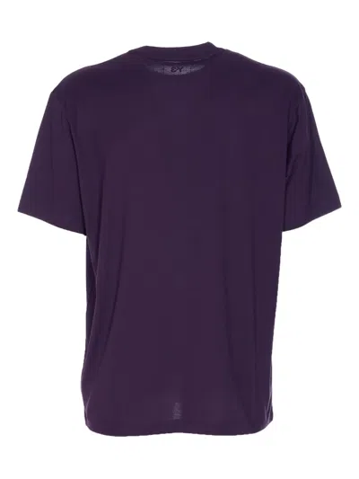 Y-3 Logo-print Crew-neck T-shirt In Purple