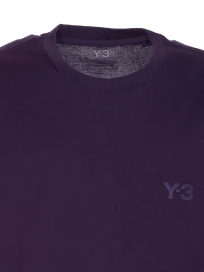 Y-3 Logo-print Crew-neck T-shirt In Purple