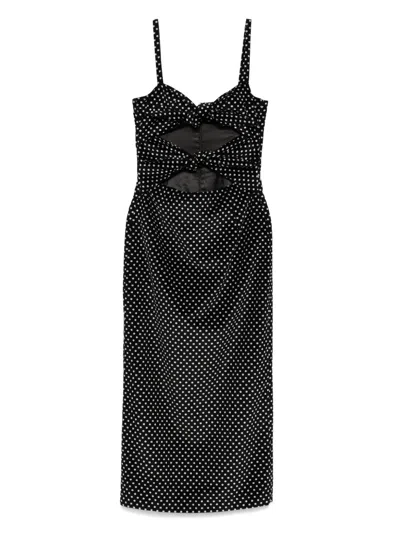 Racil Mia Polka-dot Midi Dress In Black