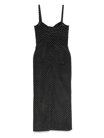 Racil Mia Polka-dot Midi Dress In Black