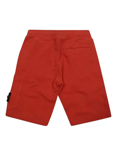 Stone Island Compass-badge Shorts In Red