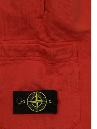 Stone Island Compass-badge Shorts In Red
