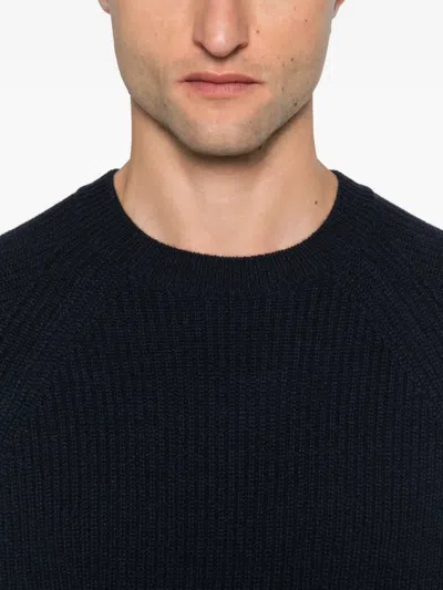 Zanone Raglan-sleeves Cashmere Sweater In Black