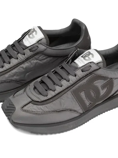 Dolce & Gabbana Cushion Nylon Sneakers Rubber Sole In Gray