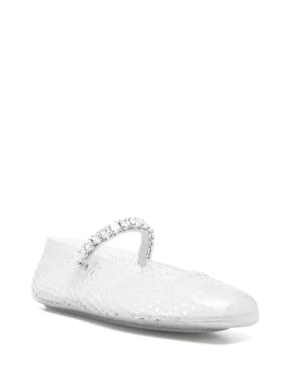 Jimmy Choo The Jelly Transparent Ballet Flats With Crystals Women In Transparent