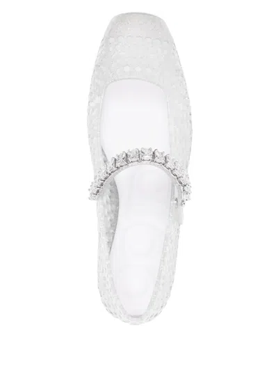 Jimmy Choo The Jelly Transparent Ballet Flats With Crystals Women In Transparent