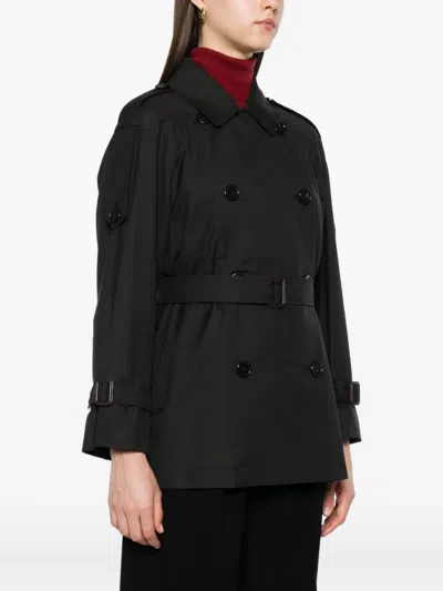 Max Mara Double-breasted Belted Jacket In Black