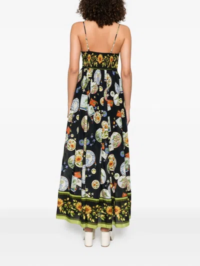 Farm Rio Trip Souvenir Maxi Dress In Black
